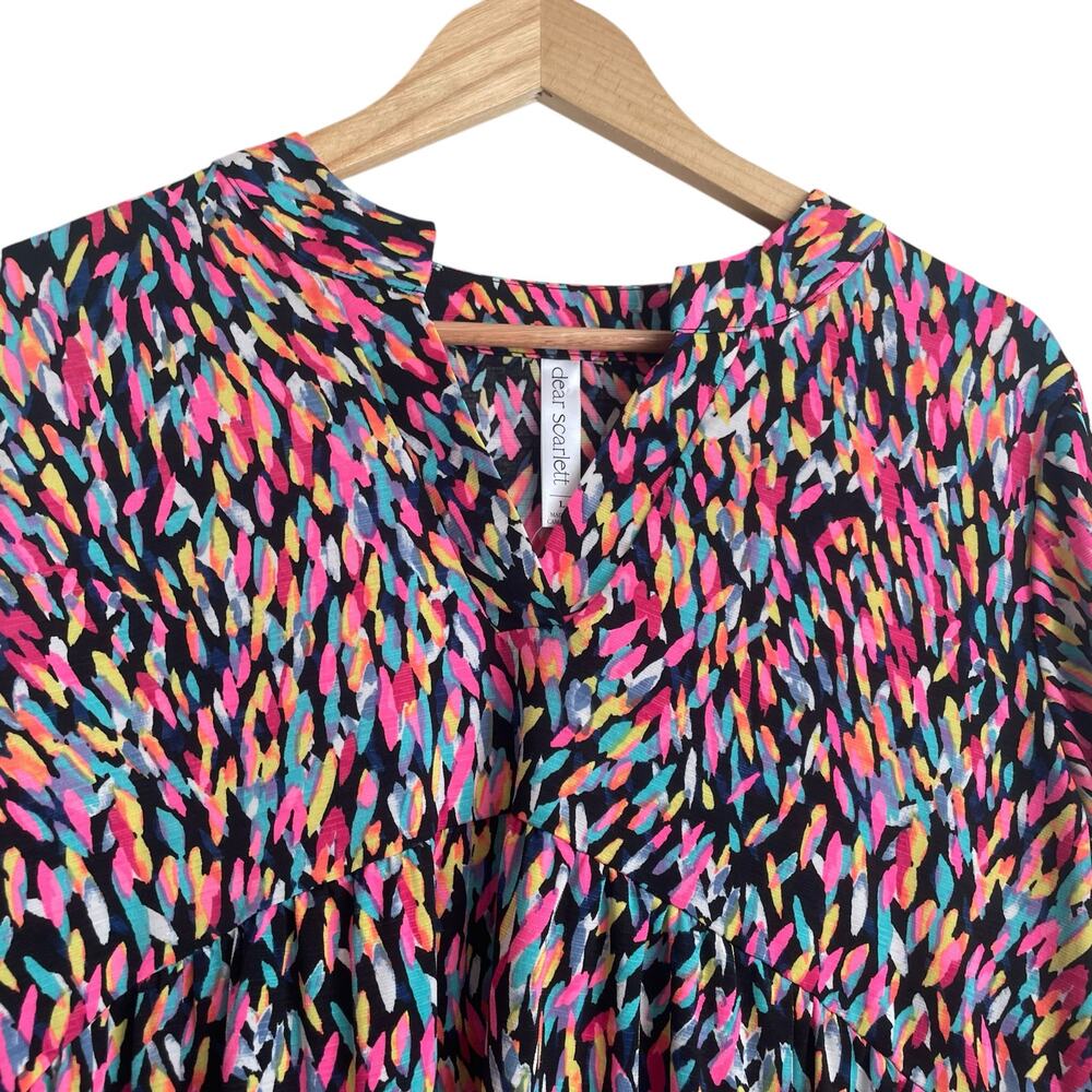Dear Scarlett Multicolor Patterned Women's Top BOHO TOP - Picture 11 of 12